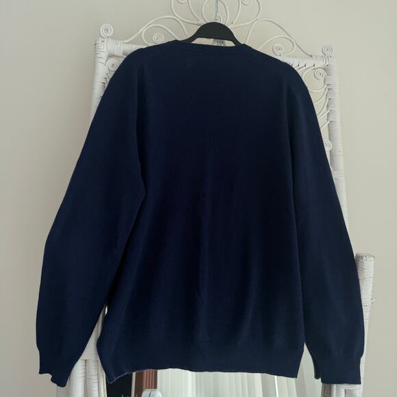 Club Room Cashmere Sweater Large Navy Minimalist Quiet Luxury Pullover - Picture 7 of 9